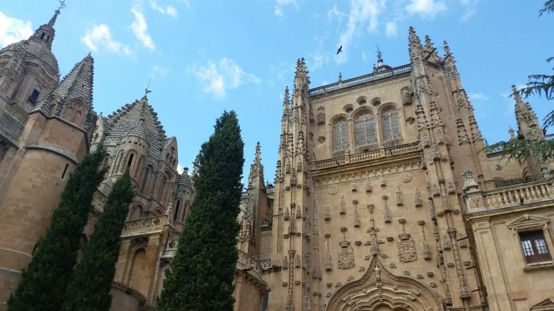 Entrance to the New and the Old Salamanca Cathedrals